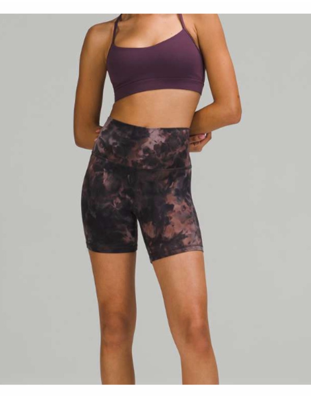 Lululemon super high waist Align shorts - 10" - Diamond Dye Graphite Grey/pink